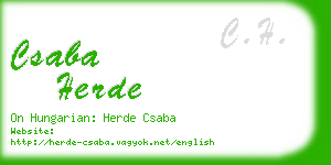 csaba herde business card